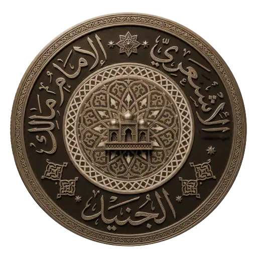 logo-site-waliys Decorative bronze medallion featuring the Kaaba at center, with intricate geometric patterns and Arabic script around the edge.